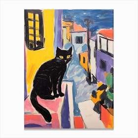 Painting Of A Cat In Split Croatia 3 Canvas Print