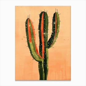 Fishhook Cactus Minimalist Abstract Illustration 1 Canvas Print