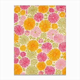 Yarrow Floral Print Retro Pattern 2 Flower Canvas Print