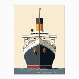 Titanic Ship Modern Minimalist Illustration 1 Canvas Print