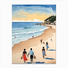 People On The Beach Painting (44) Canvas Print