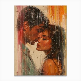 Kissing In The Rain Canvas Print