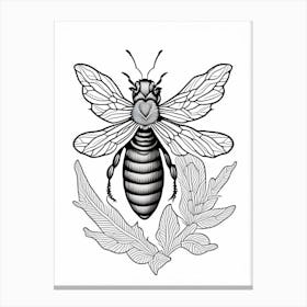 Stinger Bee 1 William Morris Style Canvas Print