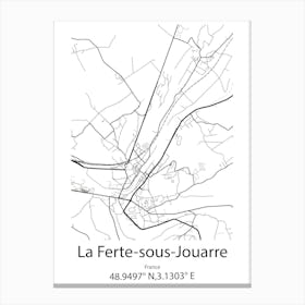 La Ferte Sous Jouarre,France Minimalist Map Canvas Print