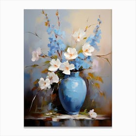 Flowers In A Blue Vase 2 Canvas Print