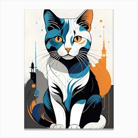 Cat In The City 1 Canvas Print