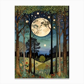 William Morris Moonlight In The Woods 46 Canvas Print