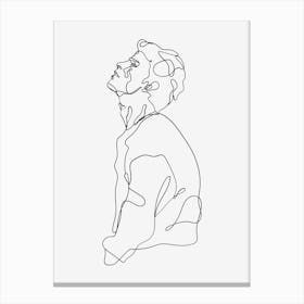 One Line Man Body Line Art Canvas Print