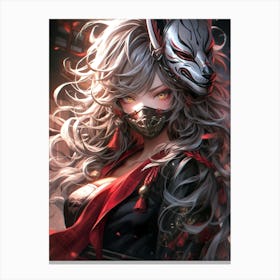 Anime Girl With Mask Canvas Print