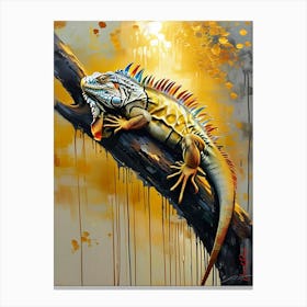 A Majestic Golden Iguana Lizard Canvas Print