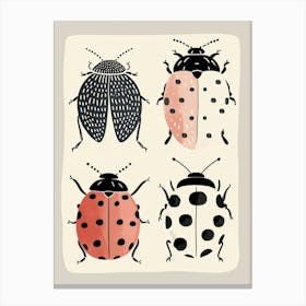 Colourful Insect Illustration Ladybug 5 Canvas Print