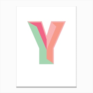 Tropical Initial Y Canvas Print