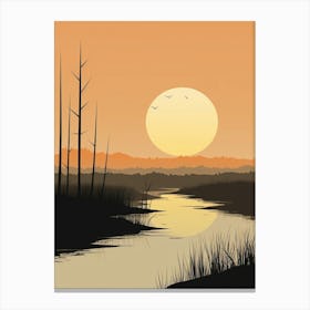 Wetlands Abstract Minimalist 4 Canvas Print