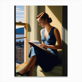 Woman Reading A Book 2 Canvas Print