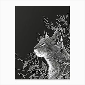 Oriental Shorthair Cat Minimalist Illustration 2 Canvas Print