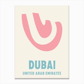 Dubai, United Arab Emirates, Graphic Style Poster 2 Canvas Print