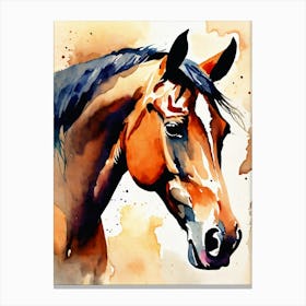 Horse Watercolor Painting 1 Canvas Print