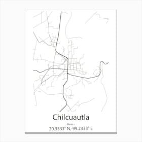 Chilcuautla,Mexico Minimalist Map Canvas Print