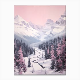 Dreamy Winter Painting Banff National Park Canada 1 Canvas Print