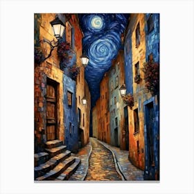 Starry Night Street Canvas Print