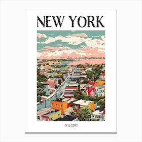 New Dorp New York Colourful Silkscreen Illustration 3 Poster Canvas Print