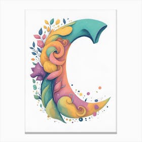 Colorful Letter C Illustration 50 Canvas Print