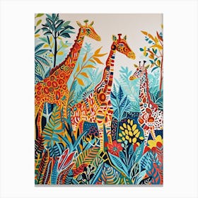 Cute Patterns Of Giraffes In The Wild 4 Canvas Print