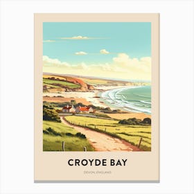 Devon Vintage Travel Poster Croyde Bay 2 Canvas Print