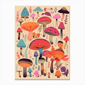 Funky Mushrooms 1 Canvas Print