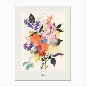 Lilac 3 Collage Flower Bouquet Poster Canvas Print