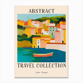 Abstract Travel Collection Poster Lisbon Portugal 1 Canvas Print