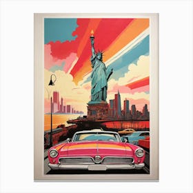 Staten Island New York Colourful Silkscreen Illustrati 1 Canvas Print