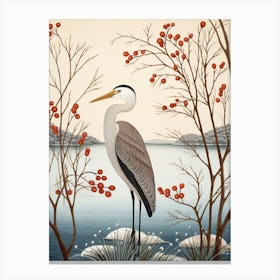Bird Illustration Great Blue Heron 1 Canvas Print