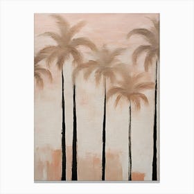 Watercolor sunset palm trees coastal decor Canvas Print