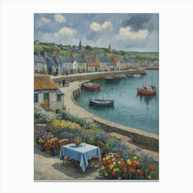 St Ives Harbour Dockside Tranquility Canvas Print