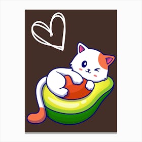Avocado Cat Canvas Print
