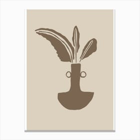 Plant In A Vase Line Drawing Canvas Print