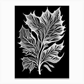 Savory Leaf Linocut 2 Canvas Print