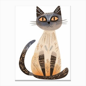 Balinese Cat Clipart Illustration 3 Canvas Print