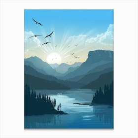 Sunrise Over The Lake Canvas Print