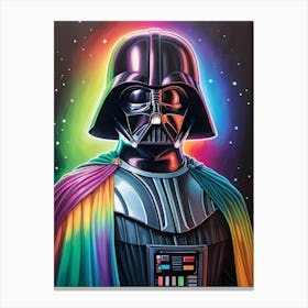 Darth Vader Star Wars Neon Iridescent (45) Canvas Print