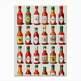 Hot Sauces Canvas Print