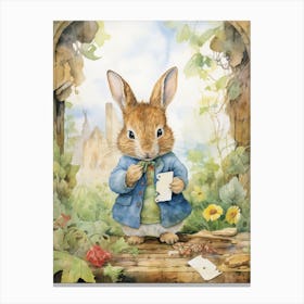 Bunny Puzzles Rabbit Prints Watercolour 1 Canvas Print