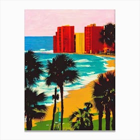 Daytona Beach 2, Florida Hockney Style Canvas Print