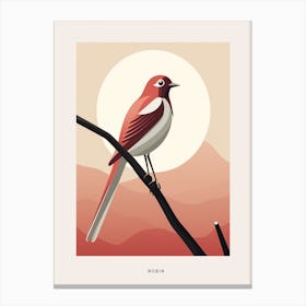 Minimalist Robin 4 Bird Poster Canvas Print