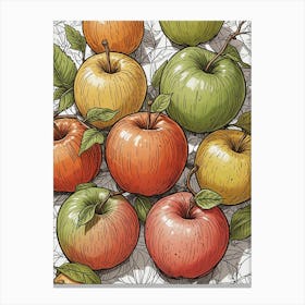 Hand Drawn Apples Canvas Print