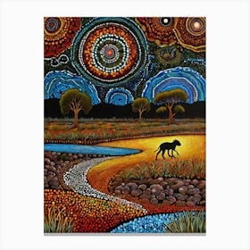 Default Australian Aboriginal Dot Painting Style Art Dreaming 1 (1) Canvas Print