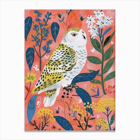 Spring Birds Snowy Owl 2 Canvas Print
