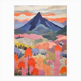 Mount Fuji Japan 1 Colourful Mountain Illustration Canvas Print