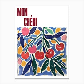 Mon Cheri Poster Cherries Matisse Style 10 Canvas Print